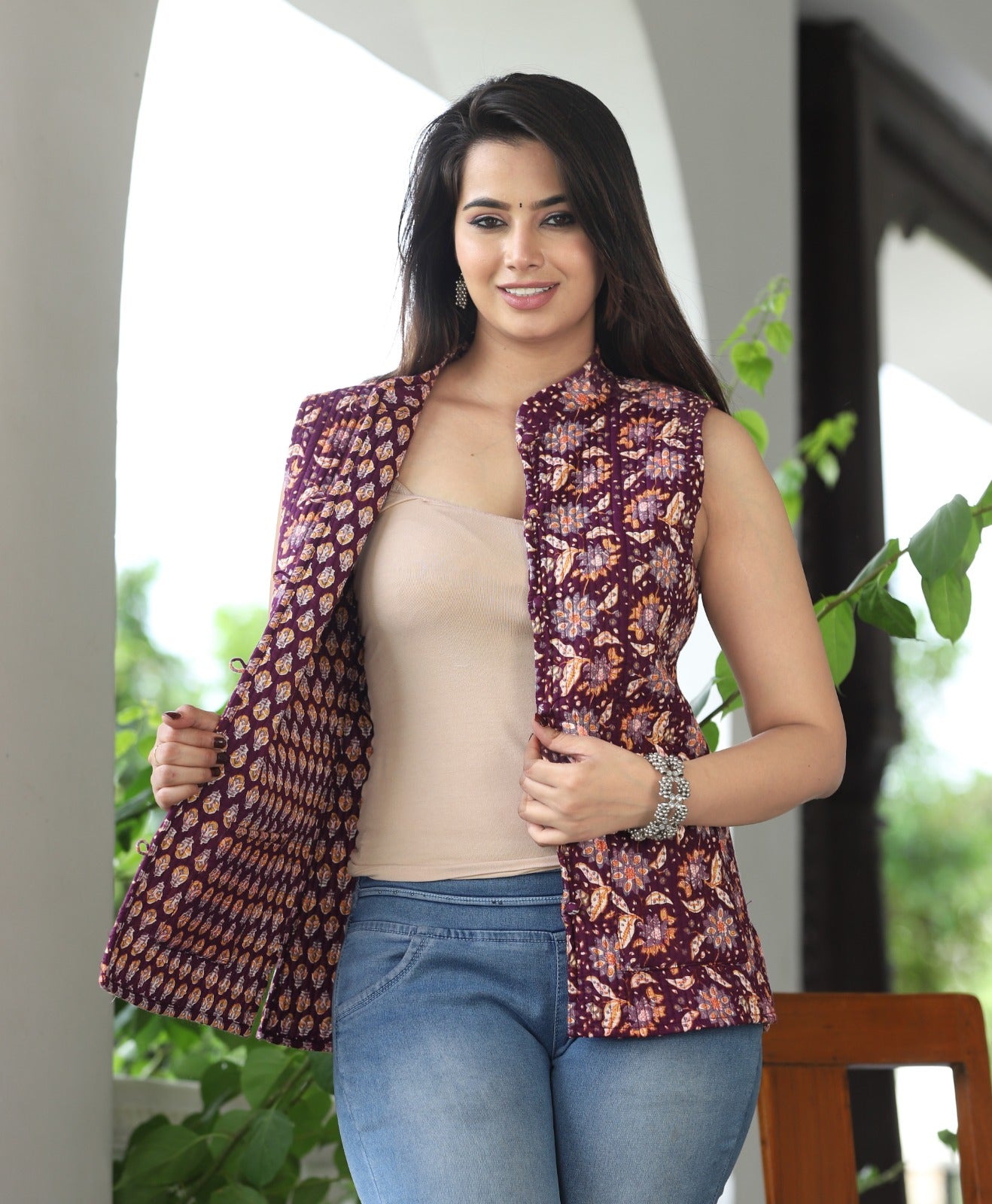 Jaipuri Reversible Quilted Cotton Sleeveless Jackets