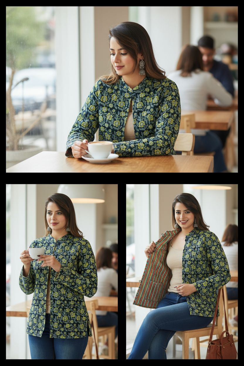 Jaipuri Reversible Quilted Cotton Jackets