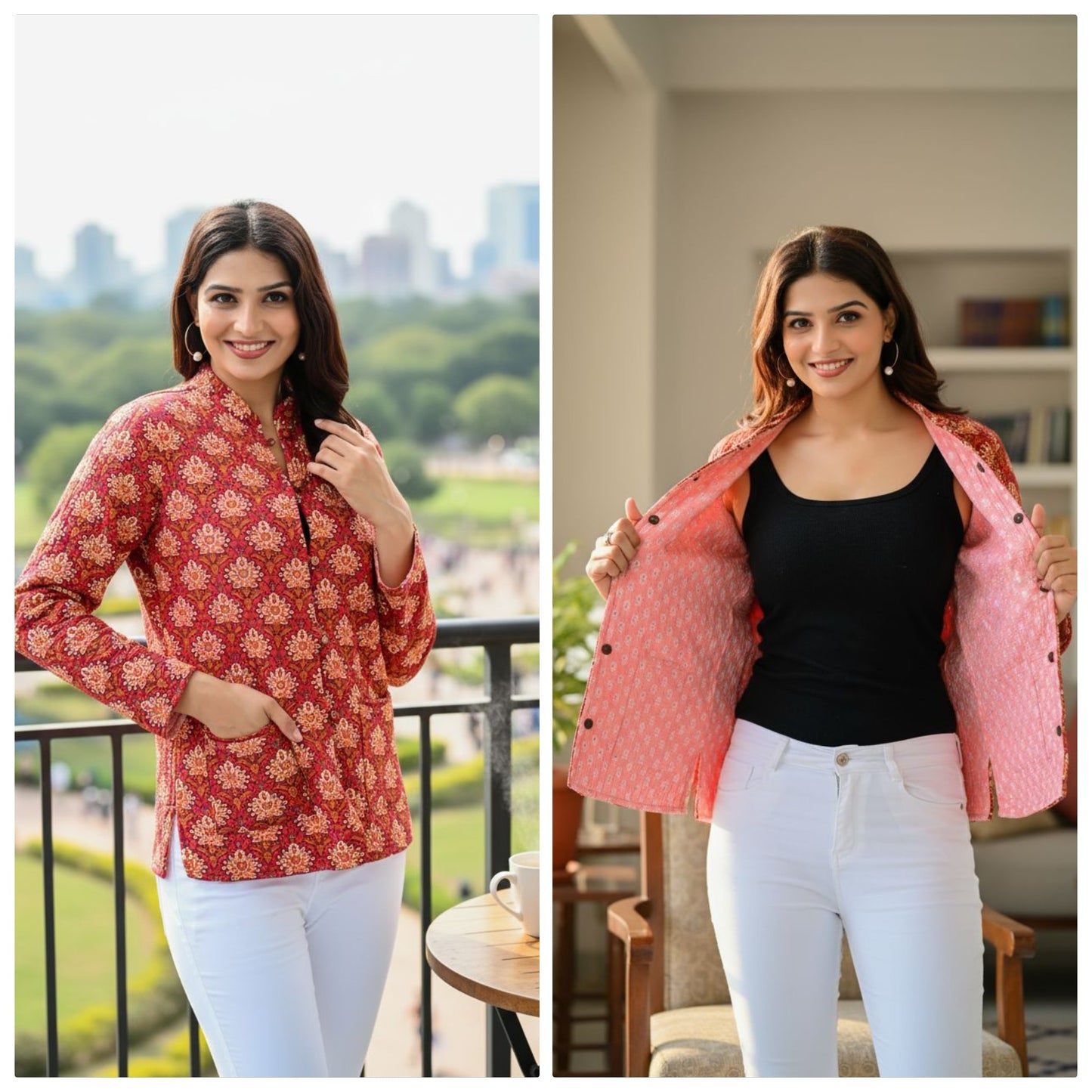 Jaipuri Reversible Quilted Cotton Jackets