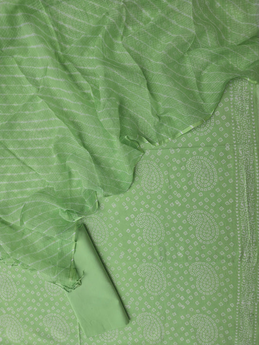 BANDHEJ PRINTED COTTON SUIT WITH LEHRIYA KOTA DORIA DUPATTA