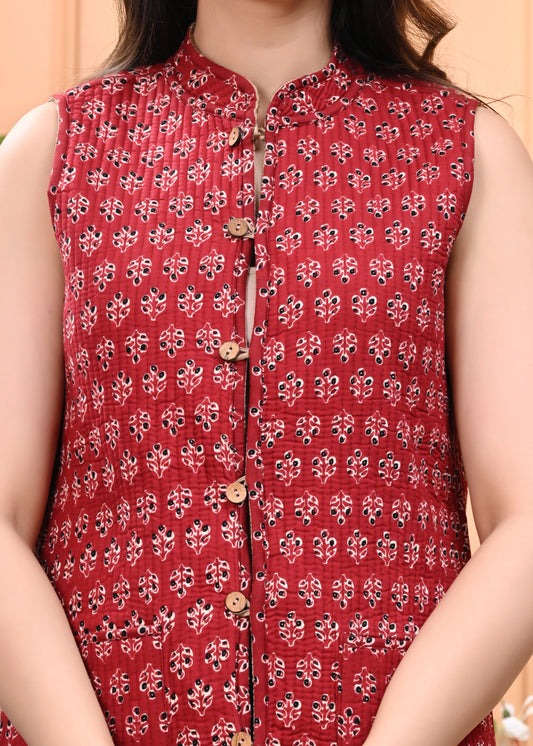 New Launch Jaipuri Reversible Quilted Cotton Sleeveless Jackets