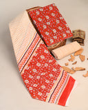 Jaipuri Printed Cotton Suit with mulmul cotton Dupatta
