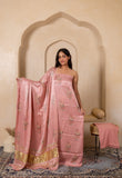 Hand Block Printed Modal Silk Suit with Modal Silk Lagdi Patta Dupatta