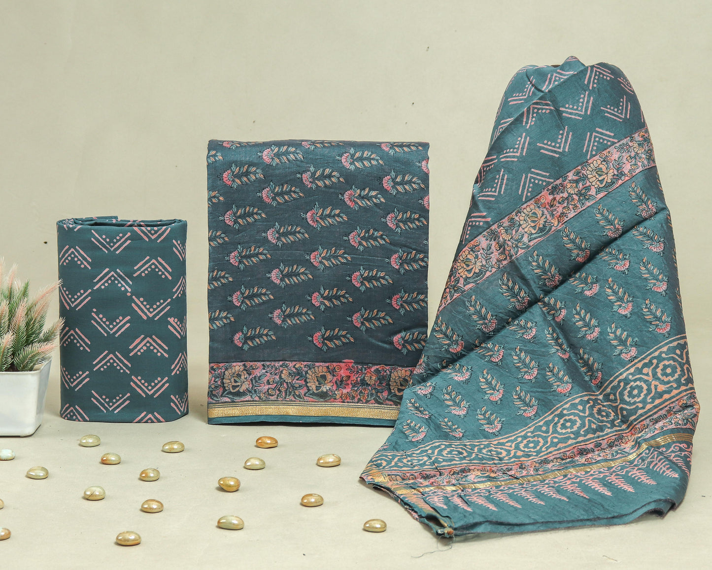 Beautiful Chanderi Silk Suits with Chanderi Silk Dupatta