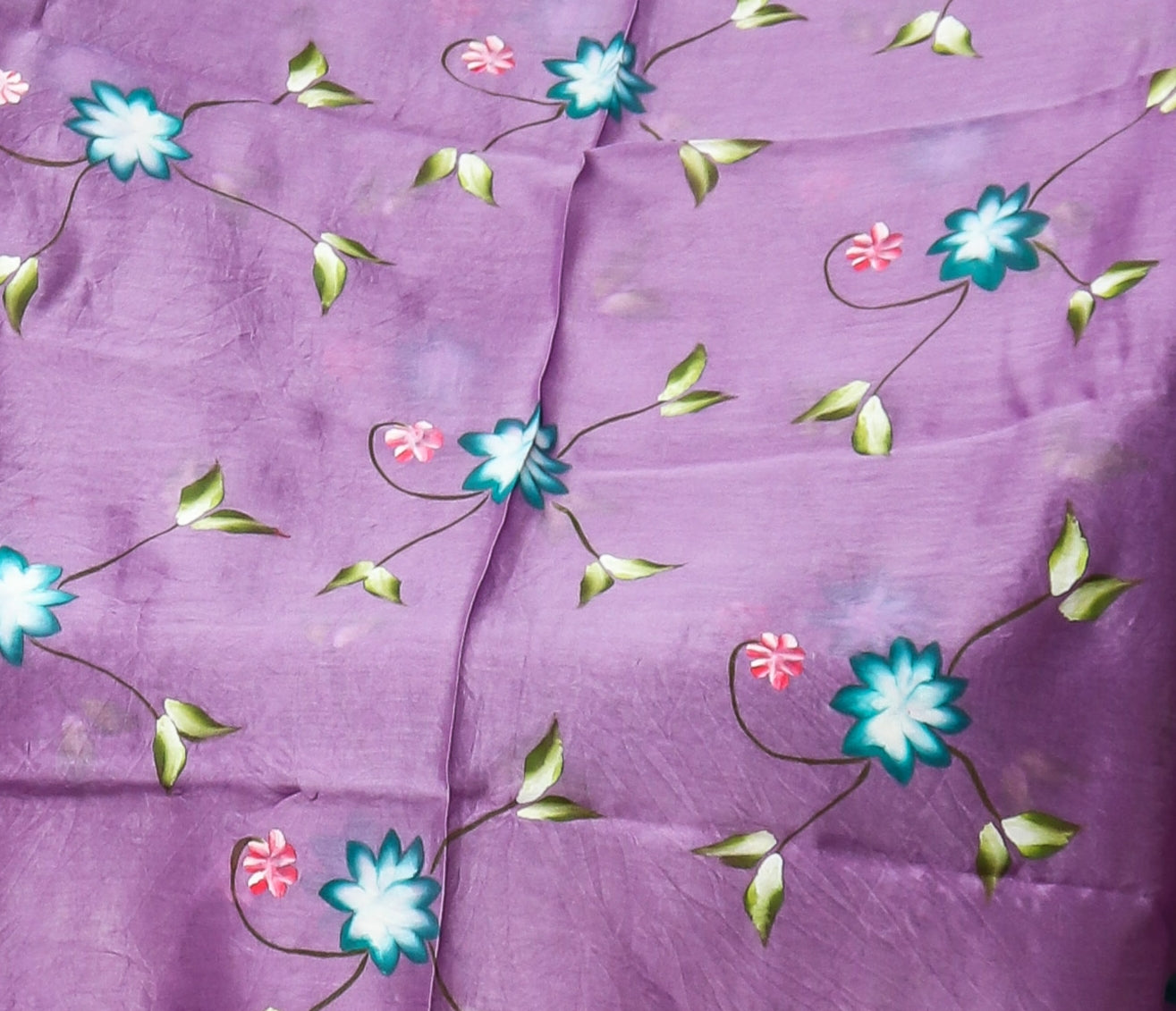 Brush Painted Maheshwari Silk Suit with Maheshwari Silk Dupatta