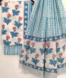 Block Printed Cotton Suit with Cotton mulmul dupattaa1