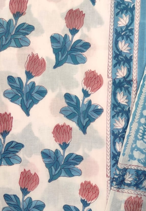 Block Printed Cotton Suit with Cotton mulmul dupattaa1