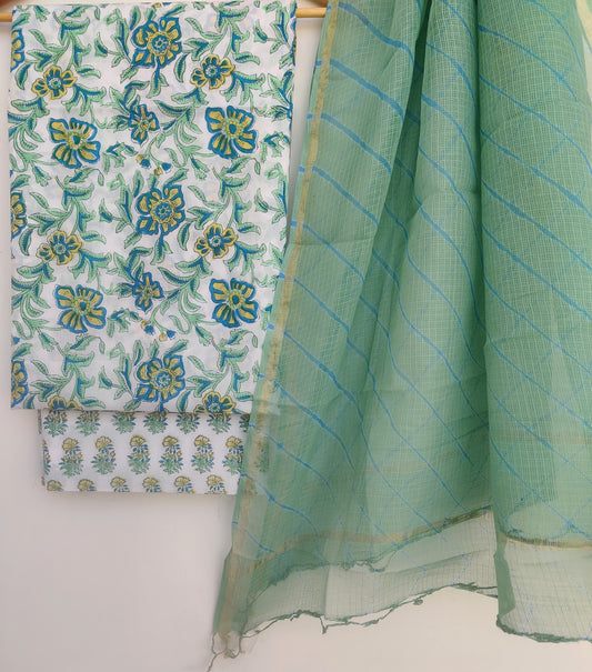 BLOCK PRINTED COTTON SUIT WITH LEHRIYA KOTA DORIA DUPATTA1