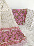 HAND BLOCK PRINTED COTTON SUIT WITH PURE CHIFFON DUPATTA4