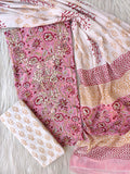 FLORAL PRINTED COTTON GOTA PATTI SUIT WITH COTTON DUPATTA