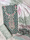 FLORAL PRINTED COTTON GOTA PATTI SUIT WITH COTTON DUPATTA