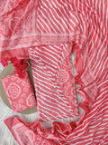 (LEHRIYA) Cotton Printed Neck Work Suits with mulmul dupatta