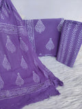 Hand Block Printed Cotton Suit with Pure Chiffon dupatta3