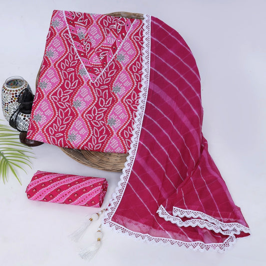 Cotton Printed Neck Work Suits with Chiffon dupatta3