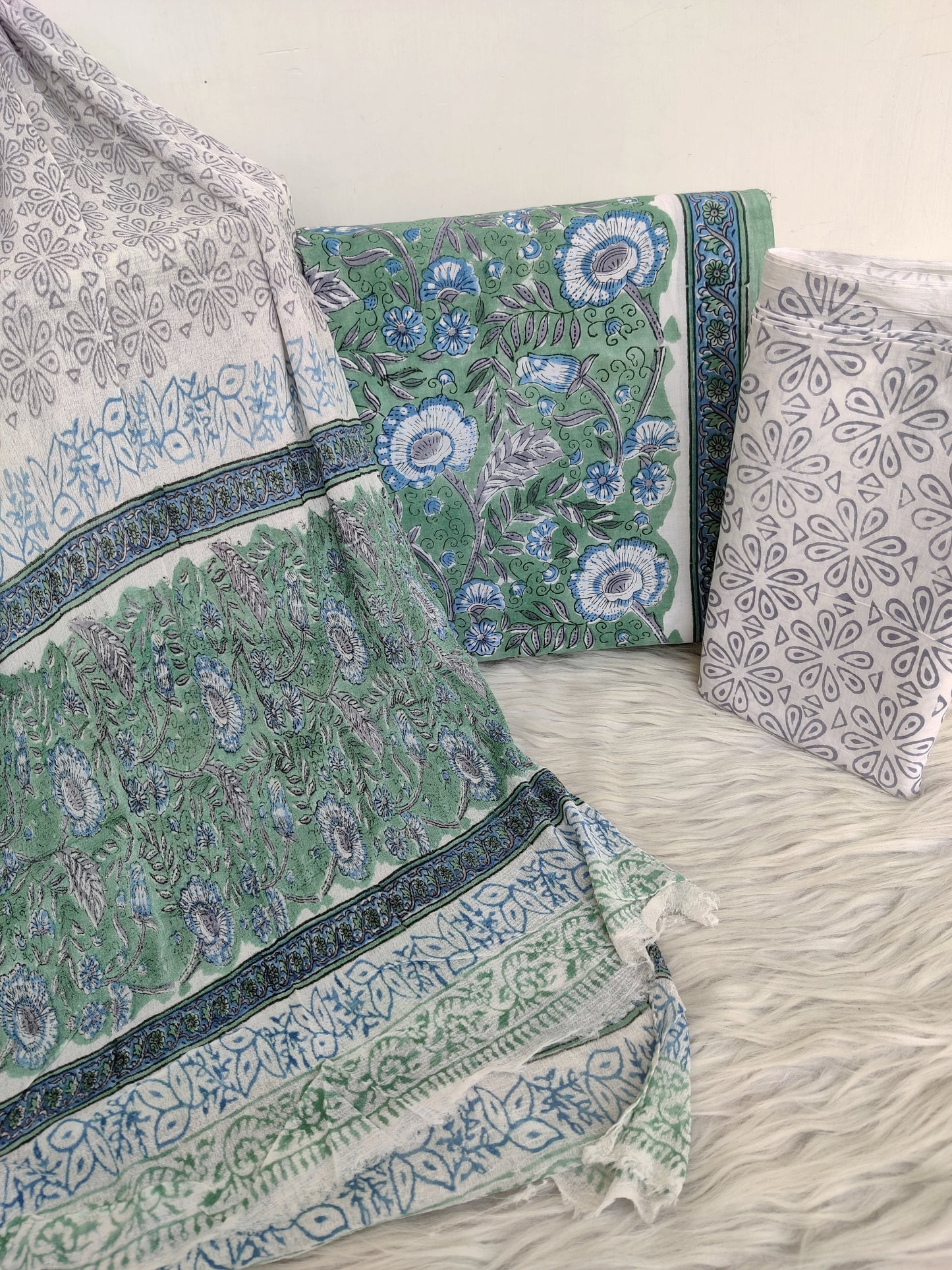 HAND BLOCK PRINTED COTTON SUIT WITH PURE CHIFFON DUPATTA44