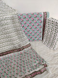 HAND BLOCK PRINTED COTTON SUIT WITH PURE CHIFFON DUPATTA