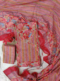 Cotton Printed Neck Work Suits with mulmul dupatta