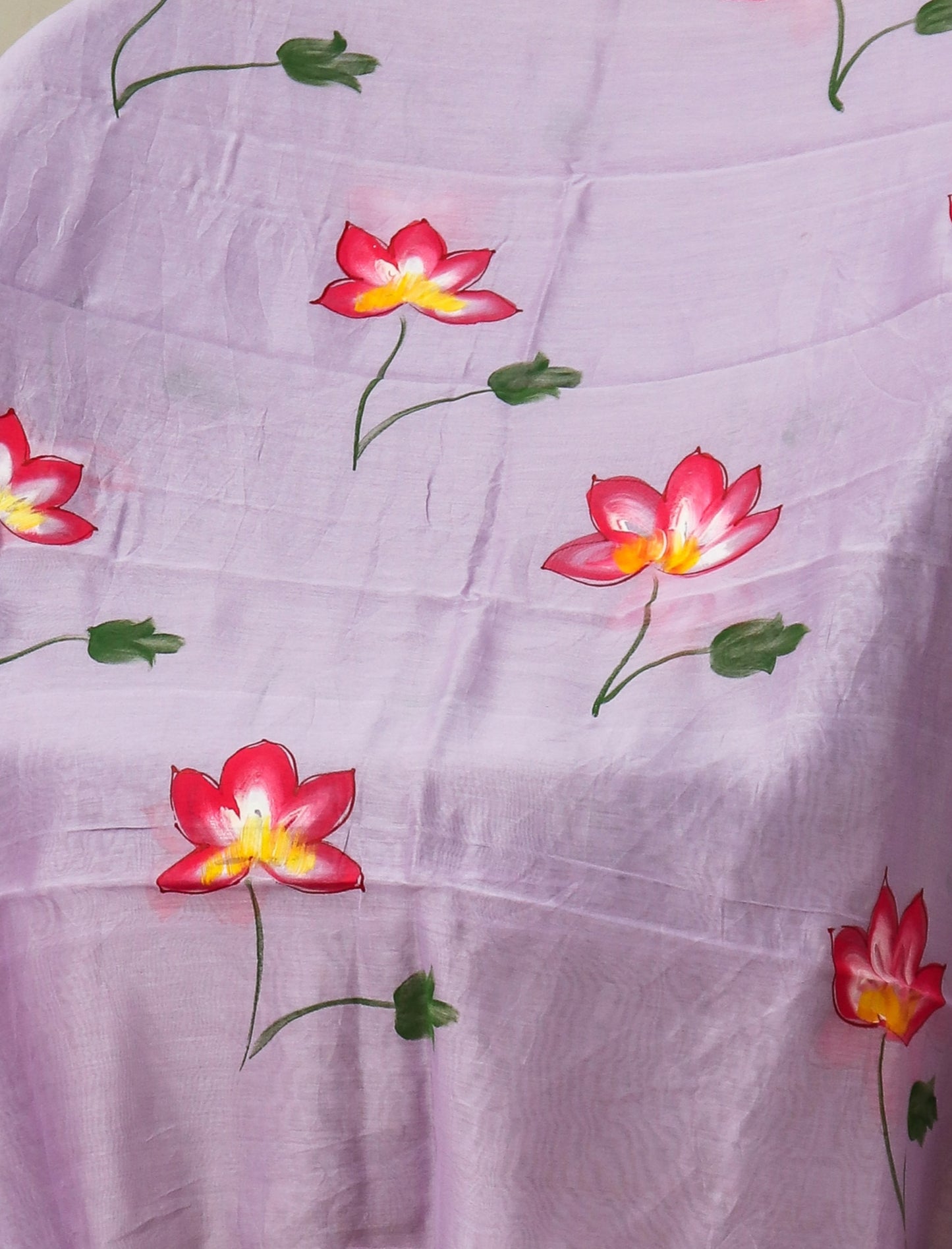 Hand Painted Maheshwari Silk Suit with Maheshwari Silk Dupatta