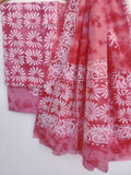(BATIK) Hand Block Printed Cotton Suit With Mulmul Cotton Dupatta