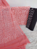 Hand Block Printed Cotton Suit with Pure Chiffon dupatta