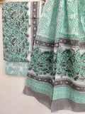 Hand Block Printed Cotton Suit with Cotton dupatta