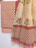 Hand Block Printed Cotton Suit with Cotton Kota Doria dupatta2