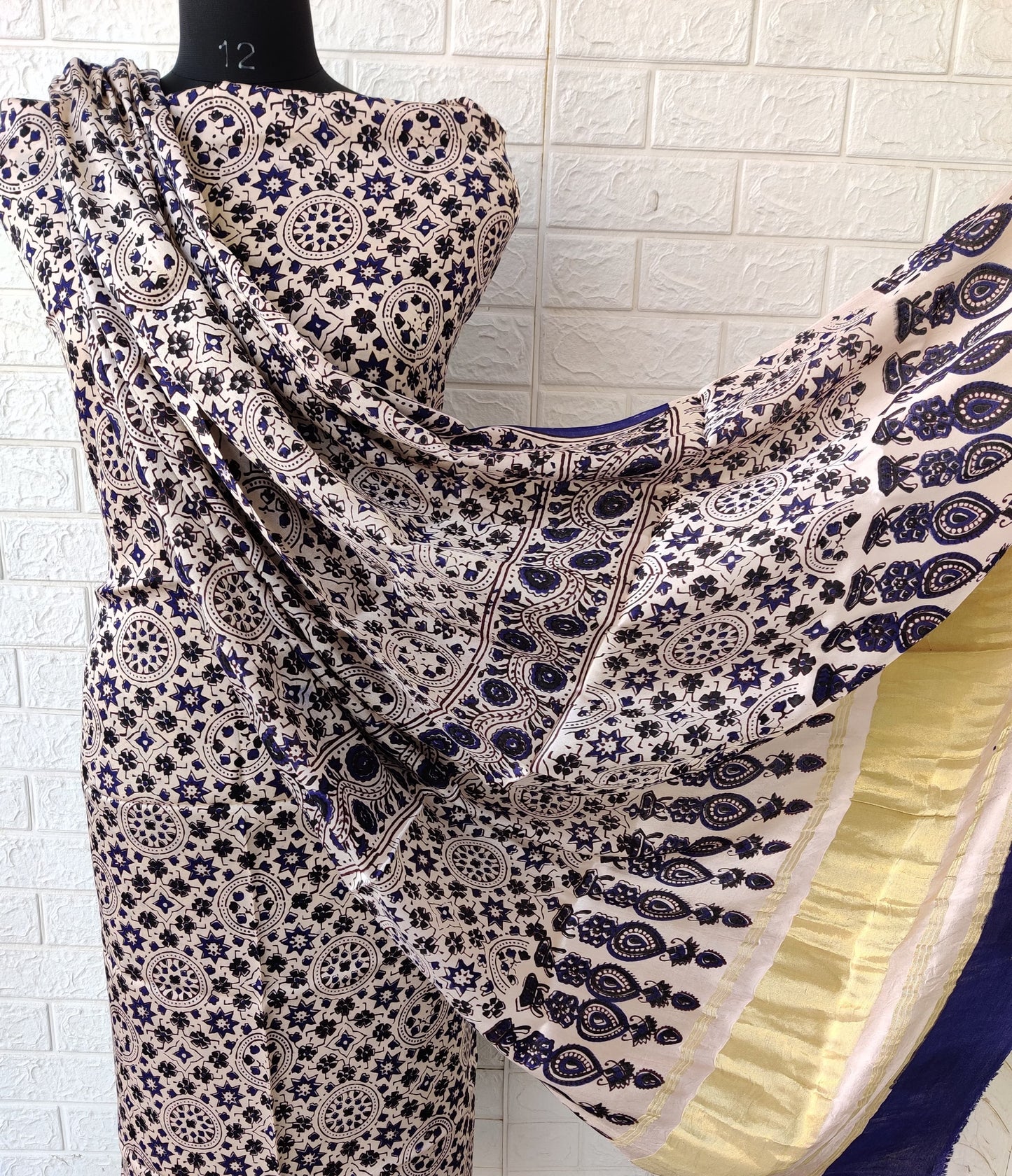 Ajrakh Modal Silk Top & Dupatta sets