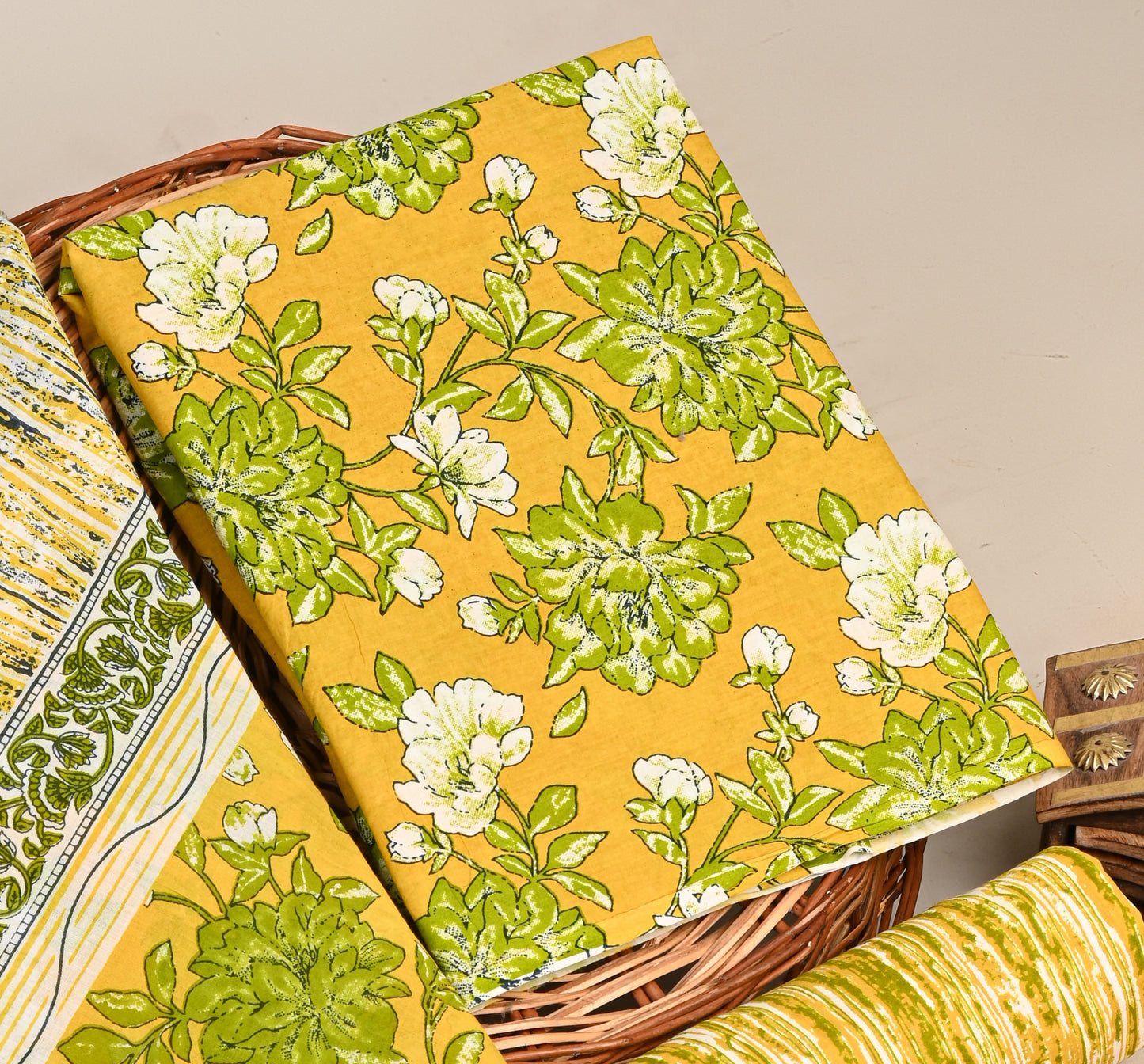 Jaipuri Printed Cotton Suit with mulmul cotton Dupatta