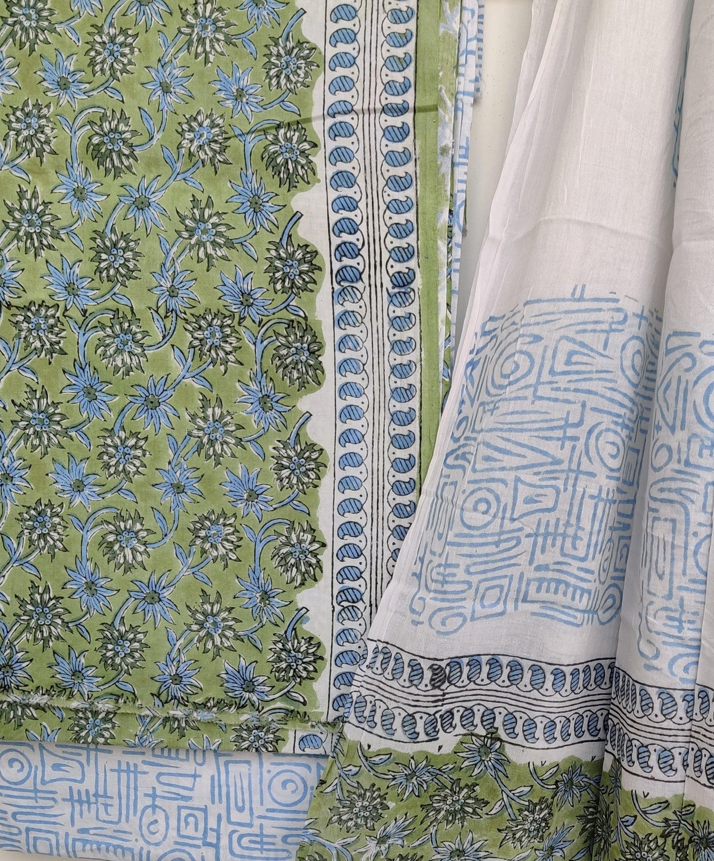 Hand Block Printed Cotton Suit with Cotton dupatta