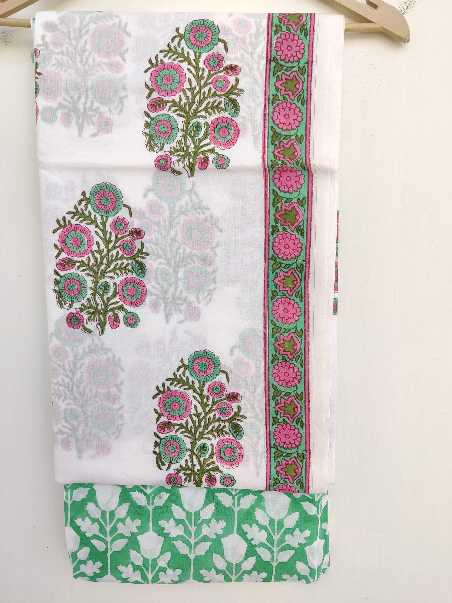 Hand Block Printed Cotton Suit with Cotton dupatta
