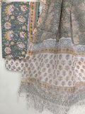 Hand Block Printed Cotton Suit with Cotton Kota Doria dupatta