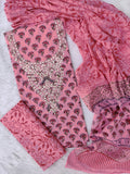 FLORAL PRINTED COTTON GOTA PATTI SUIT WITH COTTON DUPATTA