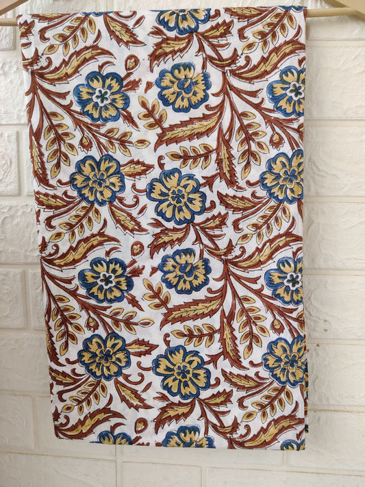 Hand Block Printed Cotton Suit with Cotton dupatta