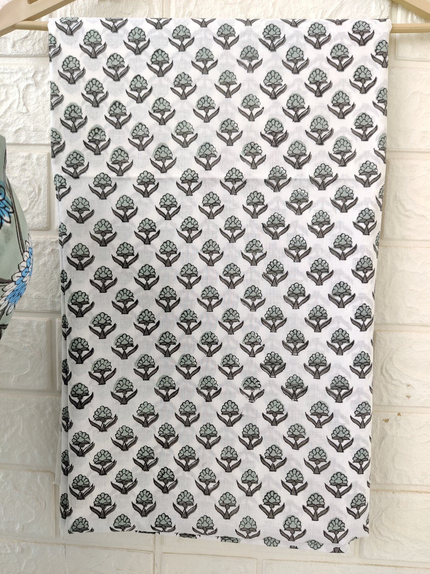 Block Printed Cotton Suit with mulmul cotton Dupatta