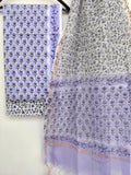Hand Block Printed Cotton Suit with Cotton Kota Doria dupatta