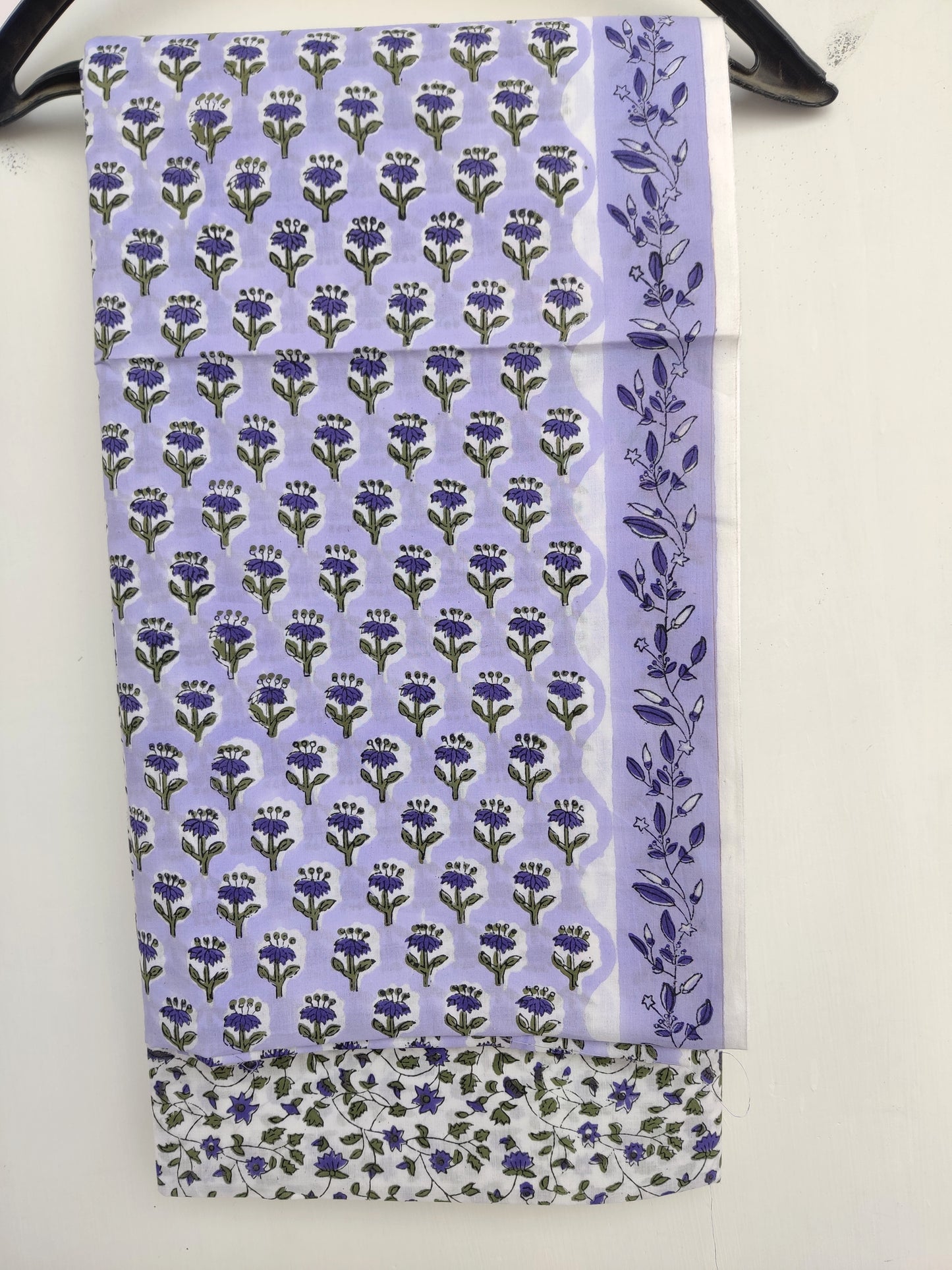 Hand Block Printed Cotton Suit with Cotton Kota Doria dupatta