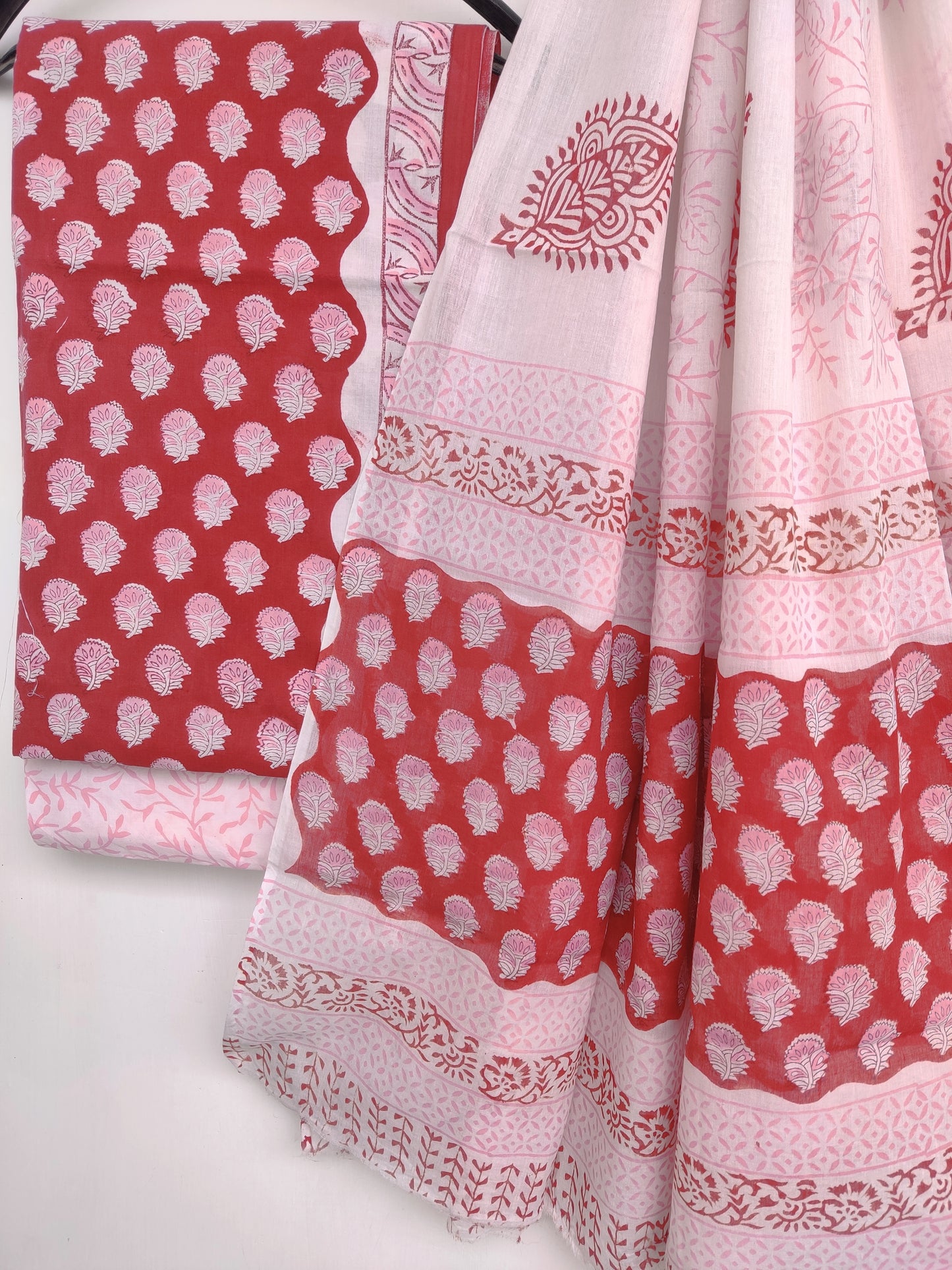 Block Printed Cotton Suit with mulmul cotton Dupatta9