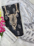FLORAL PRINTED COTTON GOTA PATTI SUIT WITH CHIFFON DUPATTA