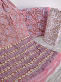 HAND BLOCK PRINTED COTTON SUIT WITH PURE CHIFFON DUPATTA