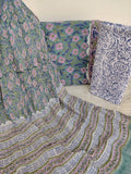 HAND BLOCK PRINTED COTTON SUIT WITH PURE CHIFFON DUPATTA