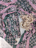 Exclusive Hand Block Cotton Printed Neck Work Suits with mulmul dupatta