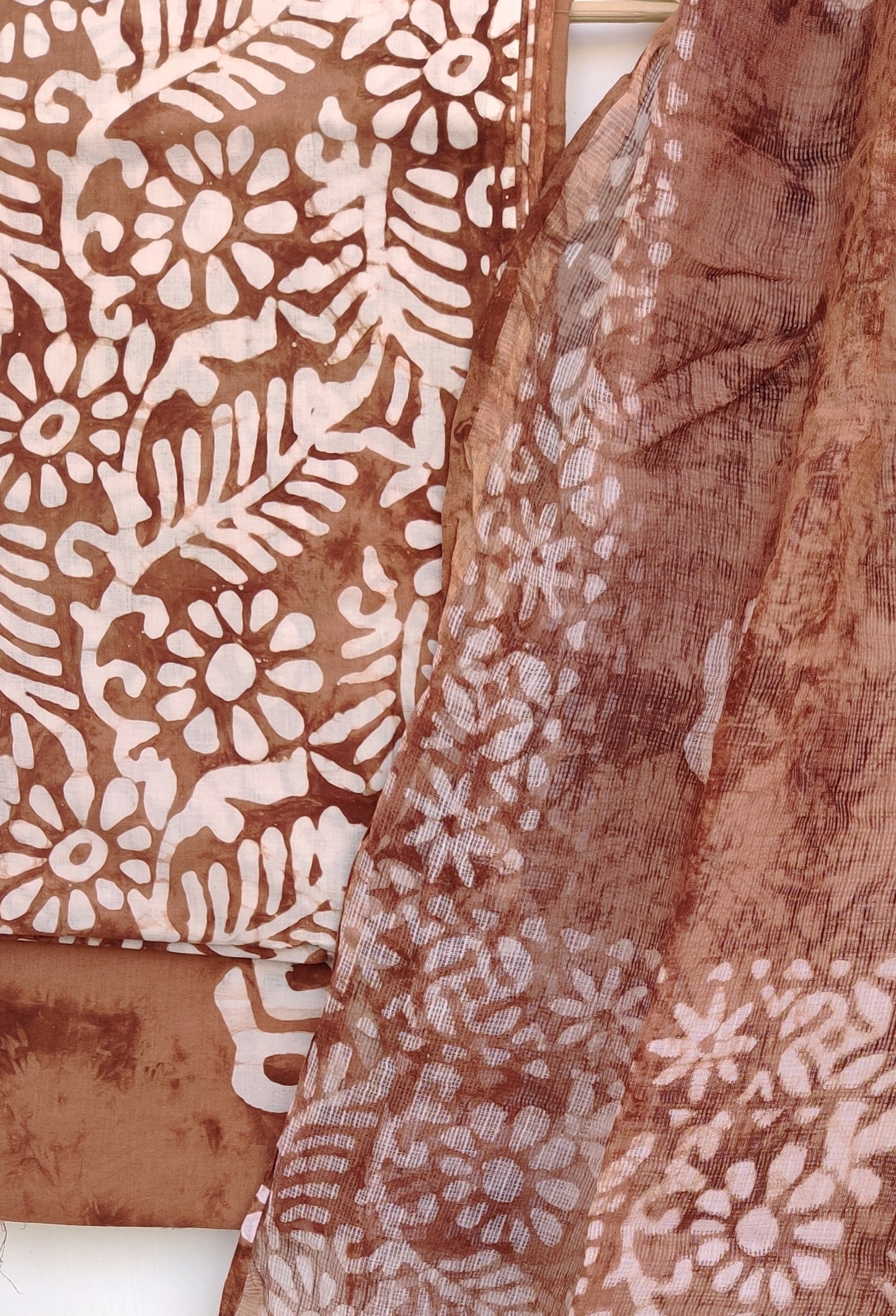 Hand Block Printed Cotton Suit with Cotton Kota Doria dupattaa