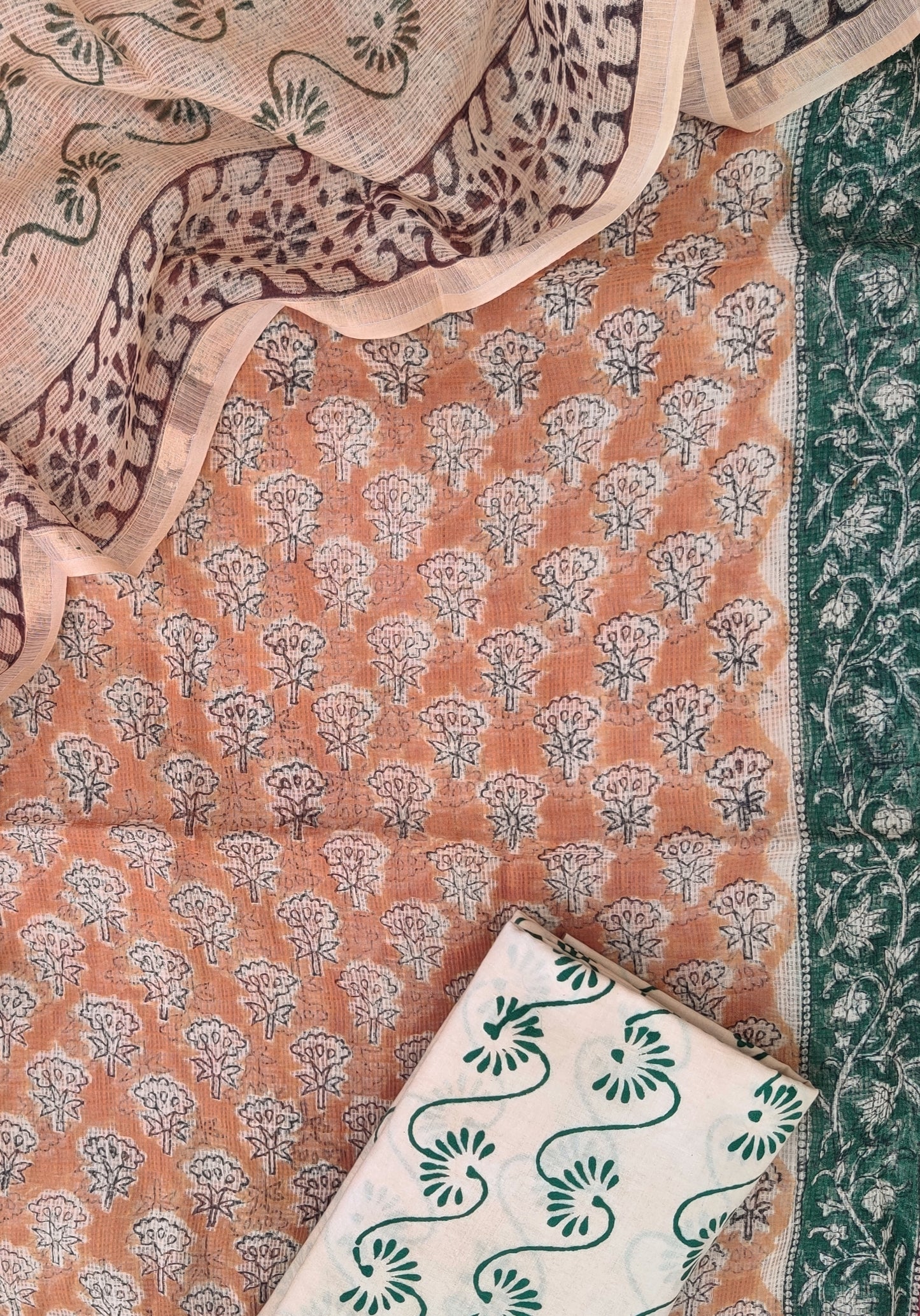 (KALAMKARI) PURE KOTA DORIA SUIT WITH PURE KOTA DORIA DUPATTA