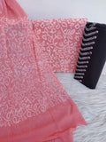 Hand Block Printed Cotton Suit with Pure Chiffon dupatta
