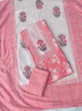 (NEW LAUNCH) Exclusive Cotton Printed Neck Work Suits with mulmul dupatta
