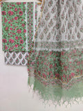 Hand Block Printed Cotton Suit with Cotton Kota Doria dupatta