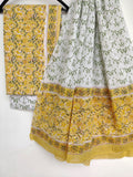 Block Printed Cotton Suit with Mulmul dupatta