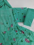 HAND PAINTED COTTON SUIT WITH PURE CHIFFON DUPATTA