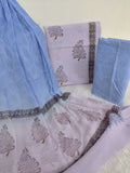 HAND BLOCK PRINTED COTTON SUIT WITH PURE CHIFFON DUPATTA2