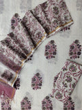 Hand Block Printed Cotton Schiffli Suit with Kota Doria Dupatta